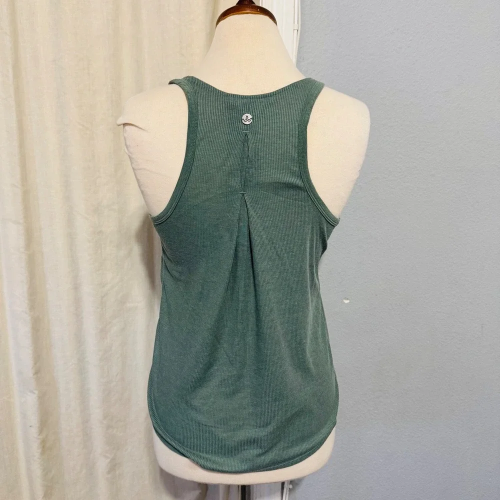 Prana Ribbed‎ Tank Top Racerback Yoga Athletic Green Sleeveless Womens Small